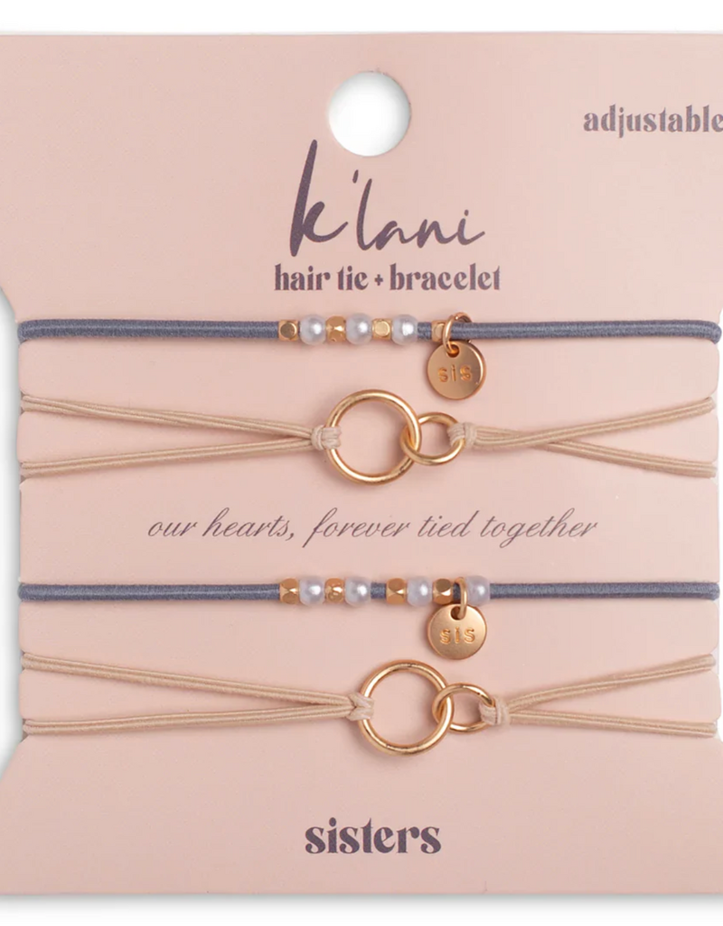 K'LANI SISTERS HAIR TIE BRACELET SET- ONE SIZE