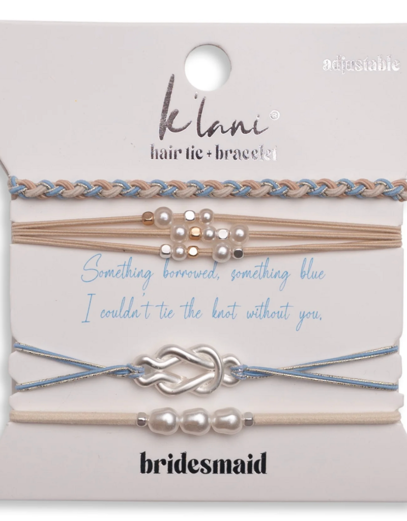 K'LANI BRIDESMAID ADJUSTABLE HAIR TIE BRACELET SET