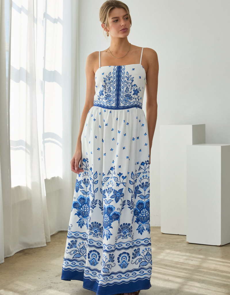 SKIES ARE BLUE BLUE BELLE FLORAL DRESS
