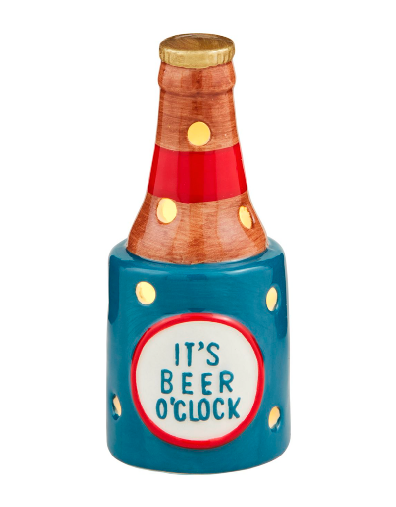 MUD PIE BEER BOTTLE LIGHT-UP SITTER
