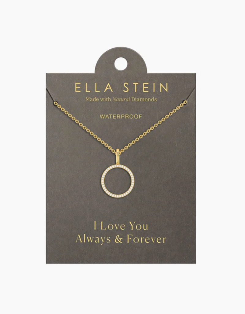 ELLA STEIN WATERPROOF STANDING O DIAMOND PENDANT NECKLACE