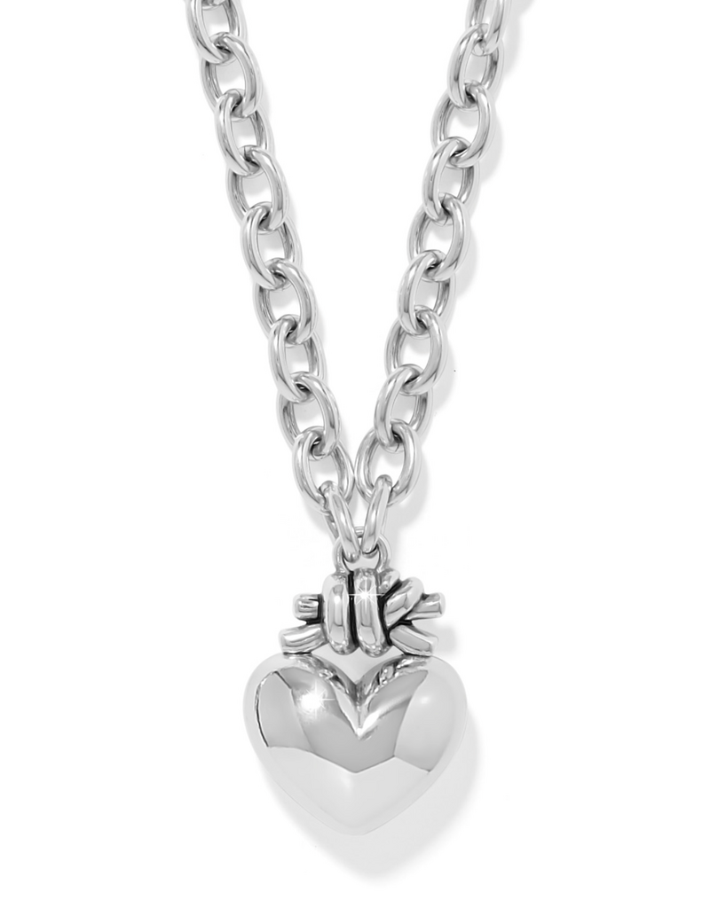 BRIGHTON Interlok Love Knot Large Heart Necklace