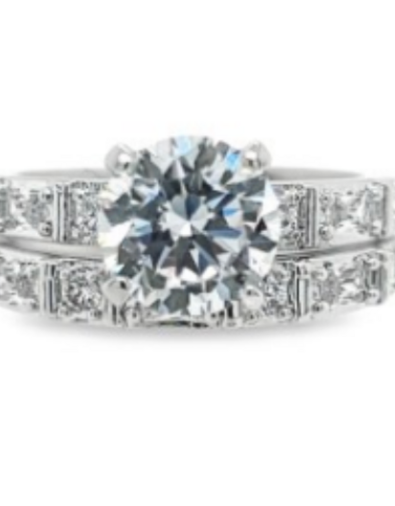 RS COVENANT RINGS LARGE SOLITAIRE 2-PC WEDDING SET