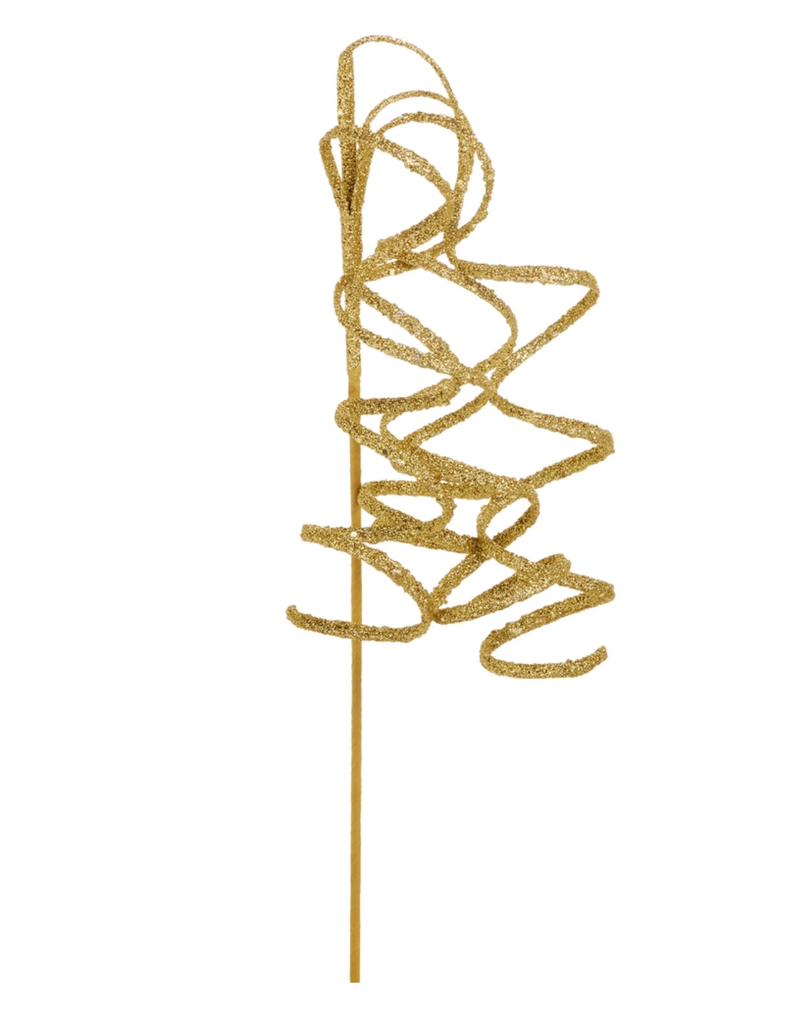 GLITTERED GOLD SPRING SPRAY