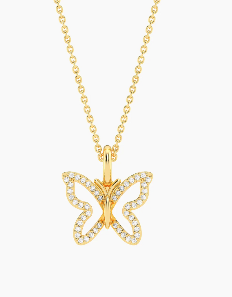 ELLA STEIN WATERPROOF OPEN WINGS PENDANT NECKLACE