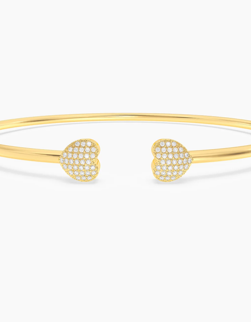 ELLA STEIN WATERPROOF TWIN HEARTS CUFF BRACELET-SMALL