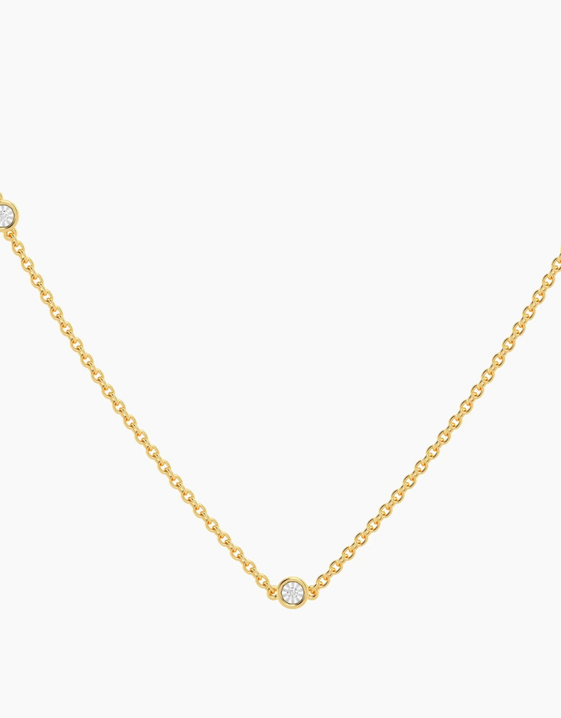ELLA STEIN WATERPROOF DOT TO DOT CHAIN NECKLACE-GOLD