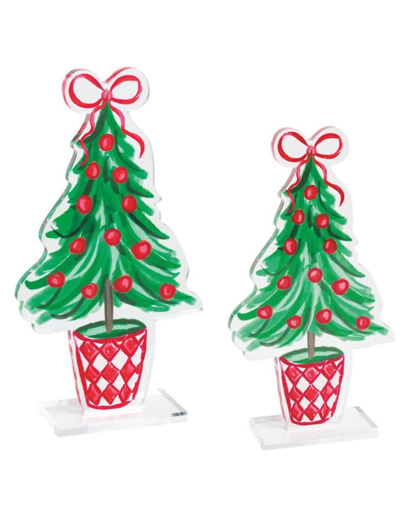 MUD PIE ACRYLIC TREE TOPIARY SITTERS