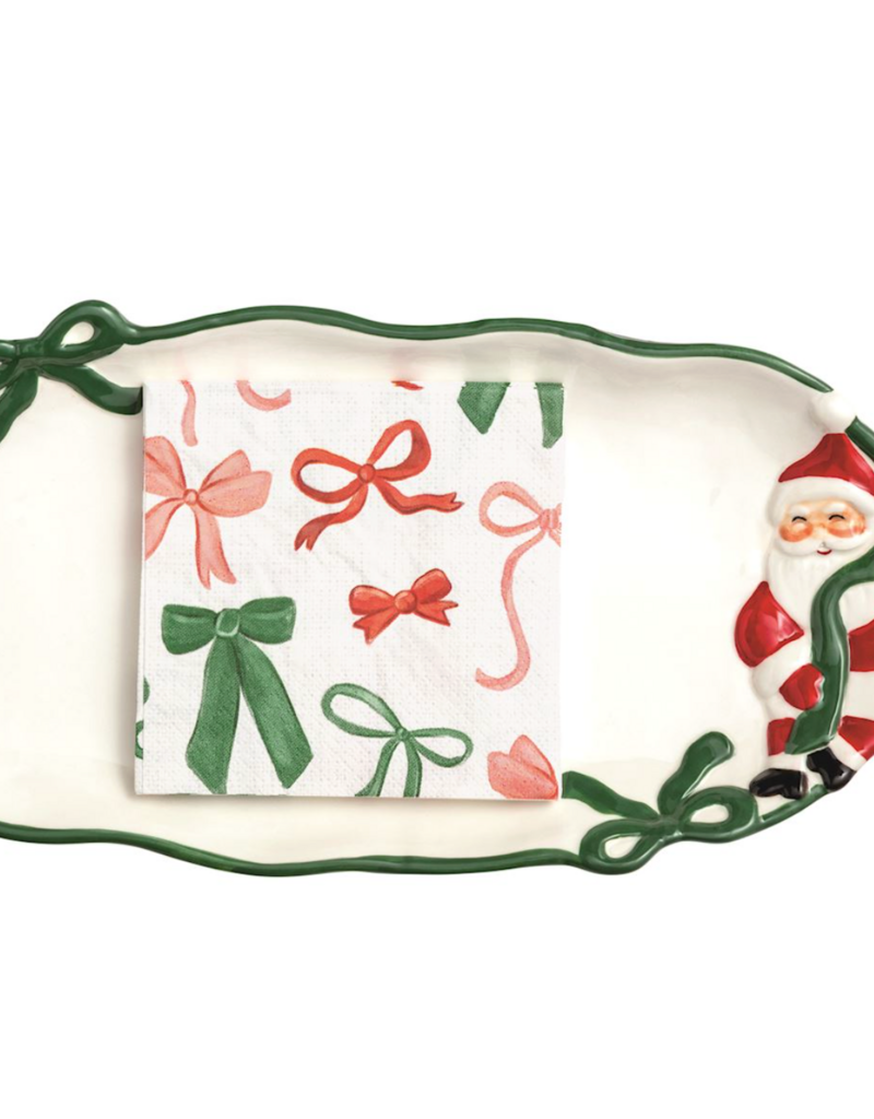 MUD PIE BOW SANTA HOSTESS SET
