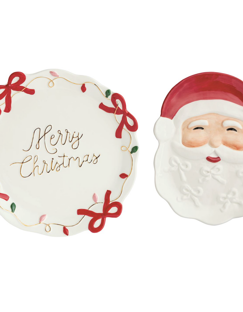 MUD PIE NESTED SANTA BOW PLATTERS