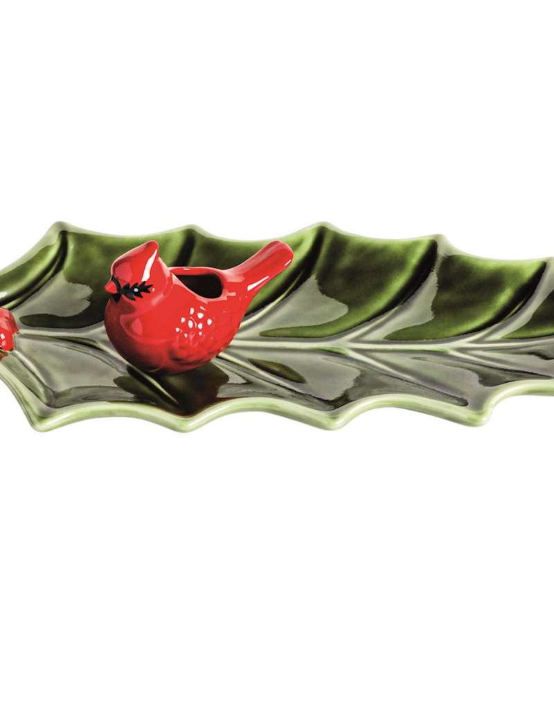 MUD PIE HOLLY TRAY AND CARDINAL TOOTHPICK SET