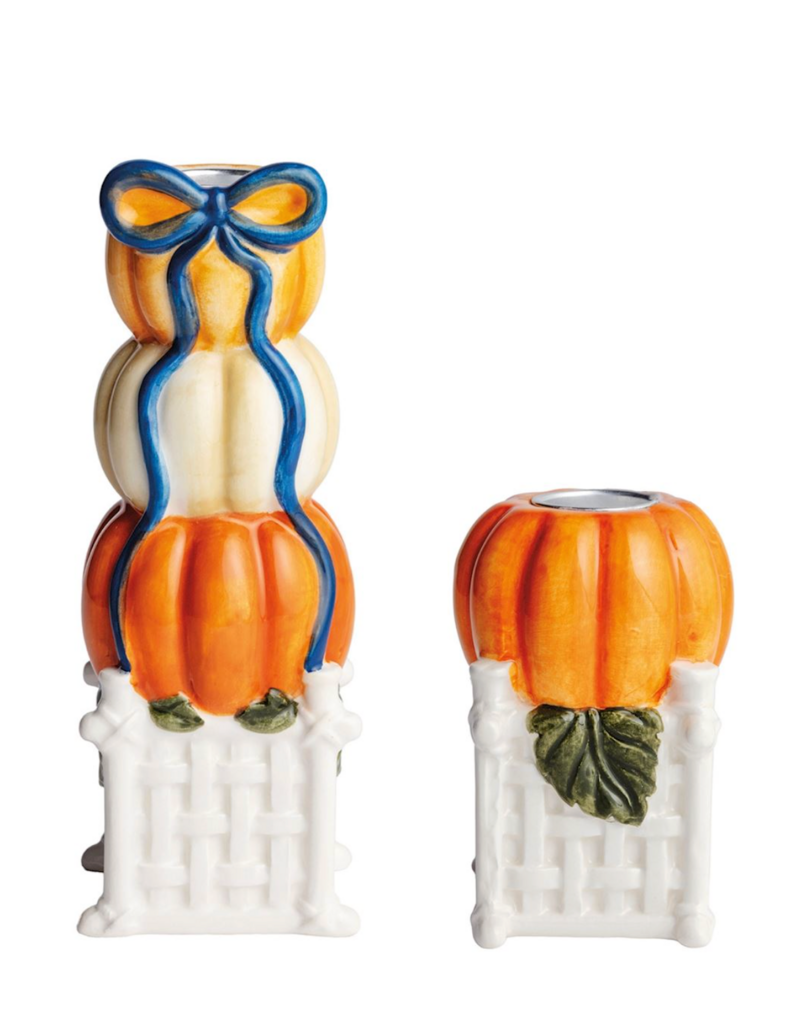MUD PIE PUMPKIN TOPIARY TAPER HOLDERS