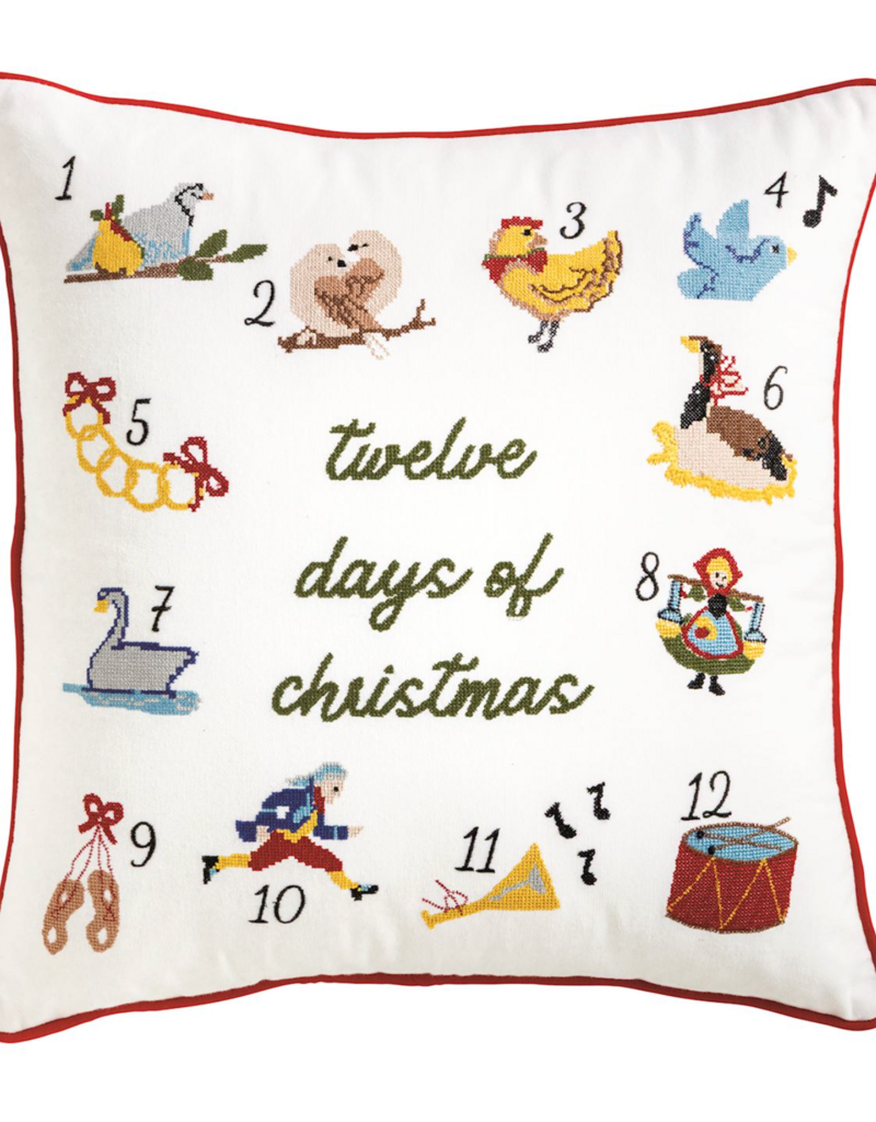 MUD PIE TWELVE DAYS OF CHRISTMAS PILLOW