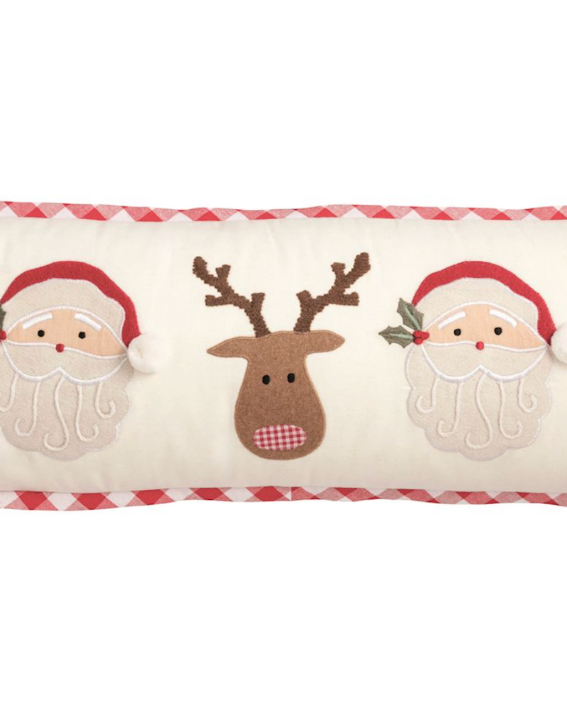 MUD PIE CHRISTMAS GINGHAM TRIM PILLOW