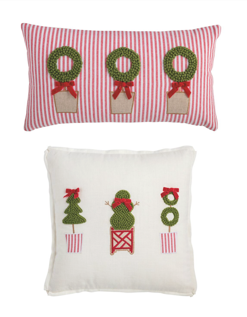 MUD PIE CHRISTMAS TOPIARY PILLOWS