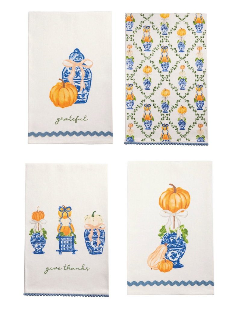 MUD PIE PUMPKIN TOPIARY TOWELS