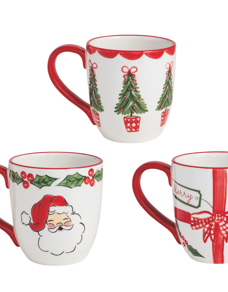 MUD PIE CHRISTMAS PAINTED MUGS