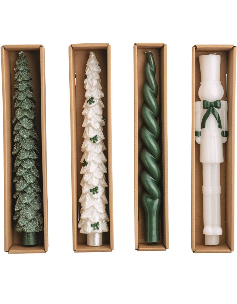 MUD PIE WHITE CHRISTMAS TAPER CANDLES
