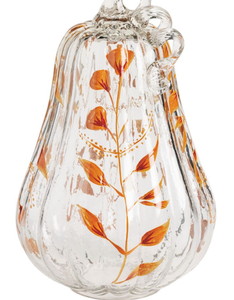 MUD PIE PAINTED GLASS PUMPKIN SITTERS