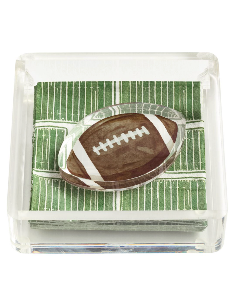 MUD PIE FOOTBALL NAPKIN CADDY SET
