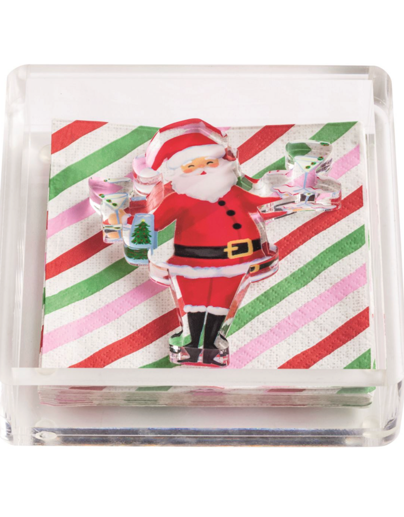 MUD PIE STRIPES HOLIDAY BAR ACRYLIC NAPKIN SET