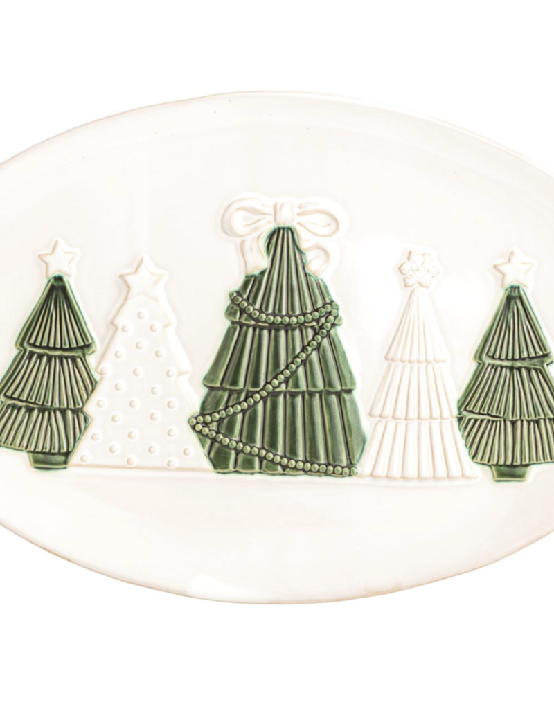 MUD PIE WHITE CHRISTMAS TREE PLATTER
