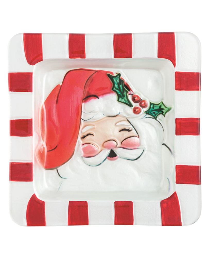 MUD PIE SANTA GLASS PLATTER