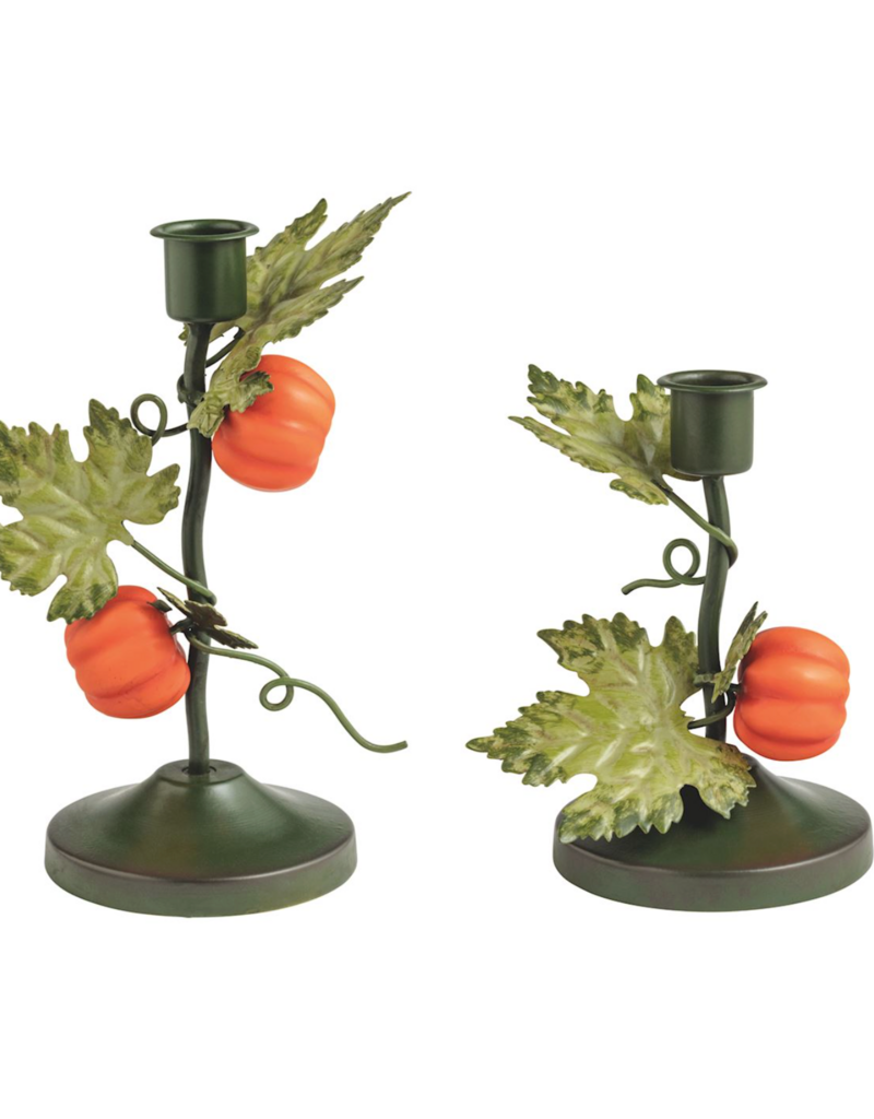 MUD PIE PUMPKIN VINE CANDLESTICK HOLDERS