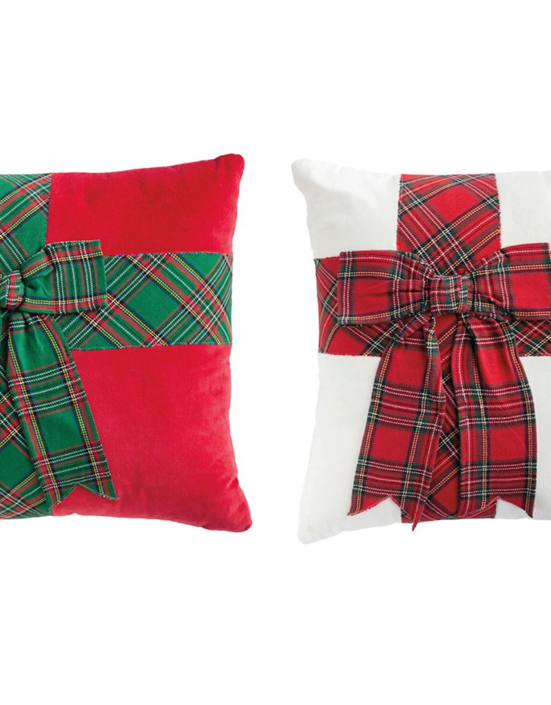 MUD PIE TARTAN BOW PILLOWS