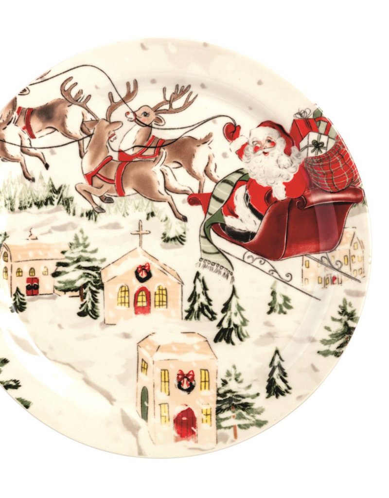MUD PIE SANTA SCENE PLATE SET