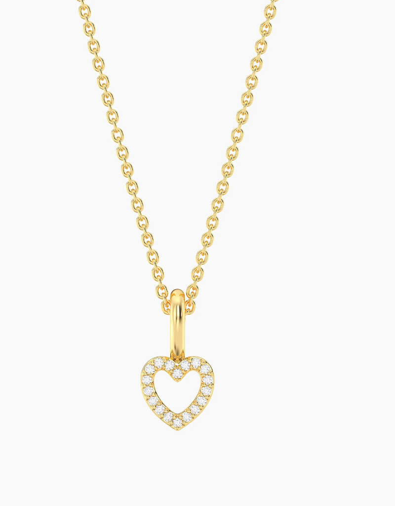 ELLA STEIN GOLD PETITE HEART PENDANT NECKLACE-WATERPROOF