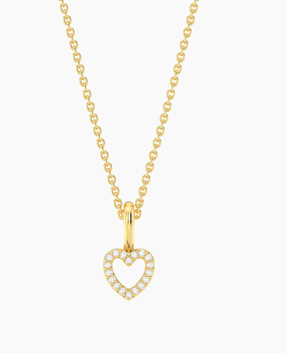 ELLA STEIN GOLD PETITE HEART PENDANT NECKLACE-WATERPROOF