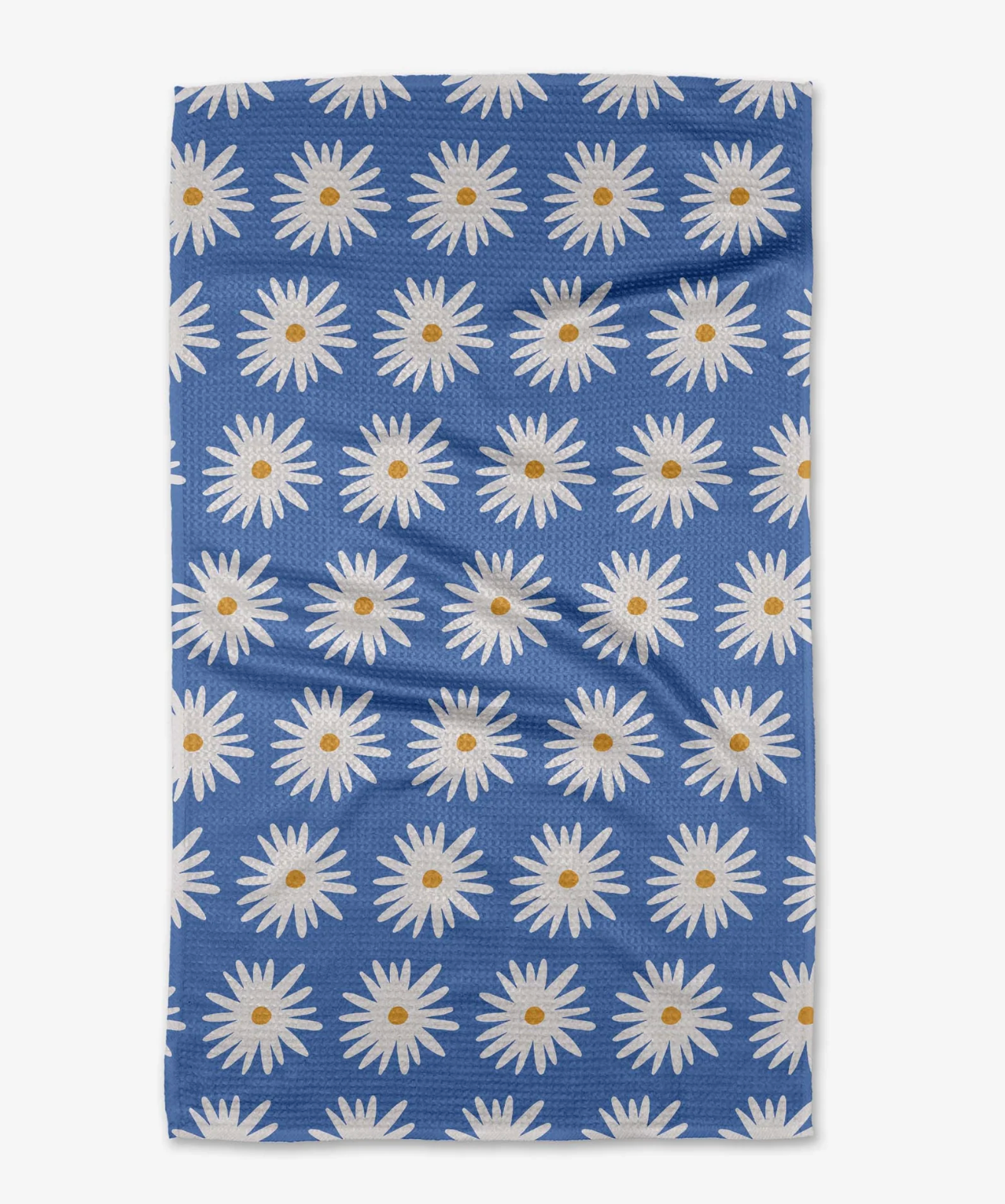 GEOMETRY BLUE DAISIES TEA TOWEL