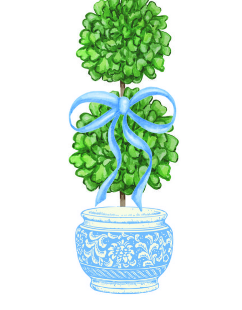 GET SASSYS DOUBLE TOPIARY WITH BOW TEA TOWEL