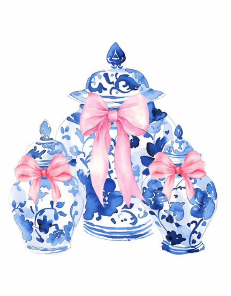 GET SASSYS CHINOISERIE GINGER JAR SET TEA TOWEL