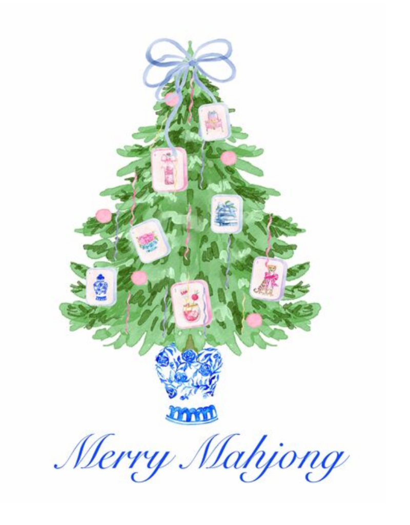 GET SASSYS MERRY MAHJONG TEA TOWEL