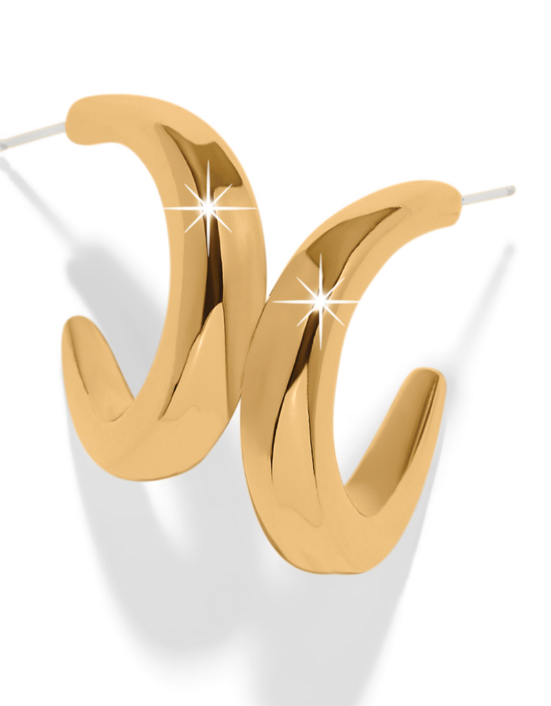 BRIGHTON CASCADE RIO HOOP EARRINGS-GOLD