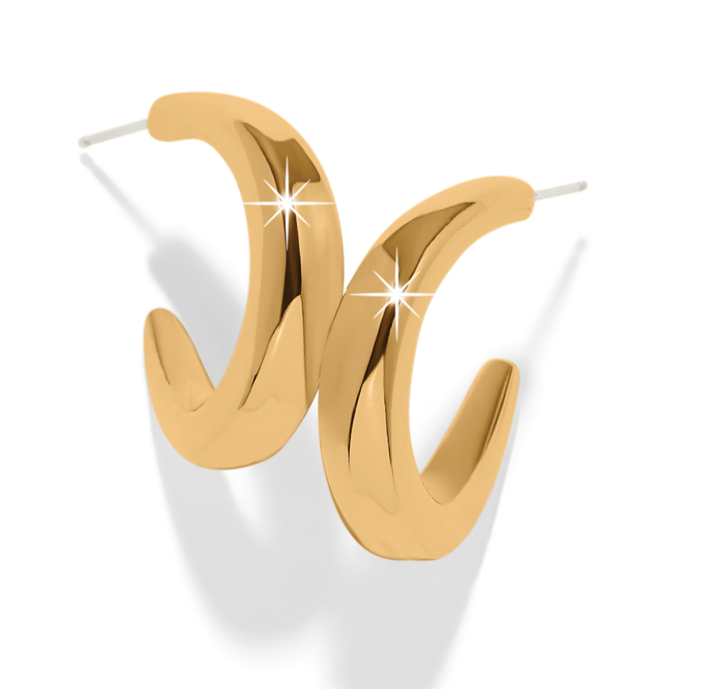 BRIGHTON CASCADE RIO HOOP EARRINGS-GOLD