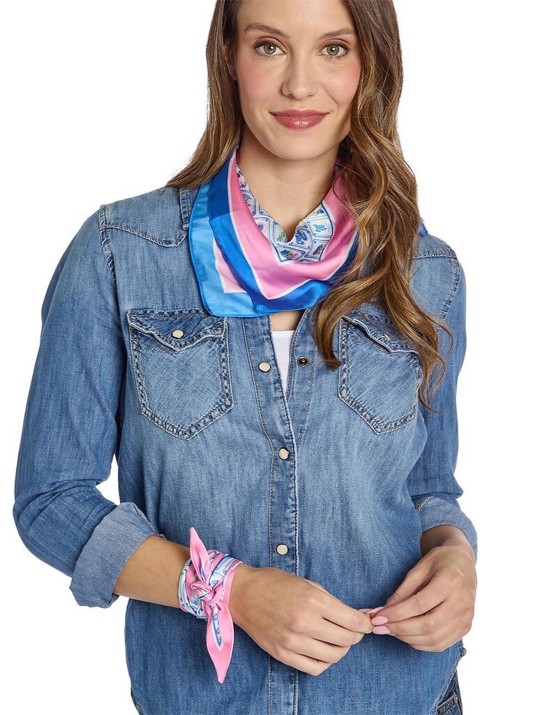 TWO'S COMPANY MAHJONG SQUARE SCARF