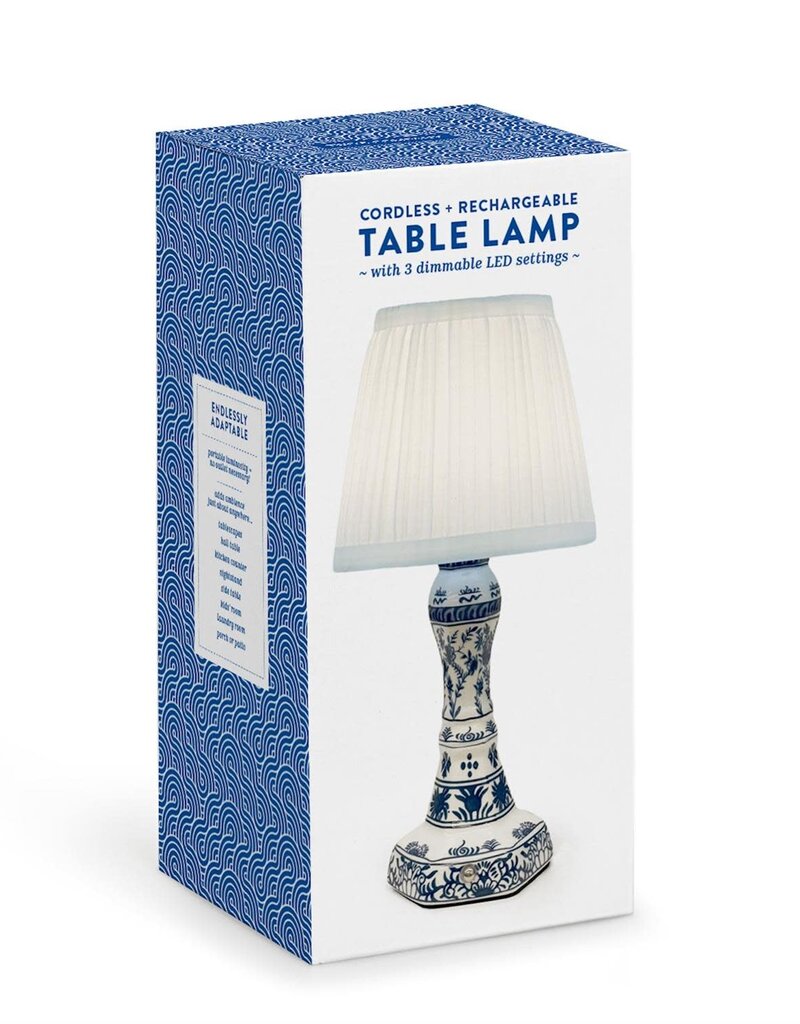 TWO'S COMPANY LED CORDLESS CHINOISERIE LAMP