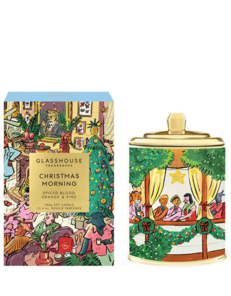 GLASSHOUSE FRAGRANCES 13.4 OZ CANDLE-CHRISTMAS MORNING