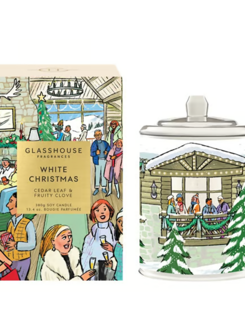 GLASSHOUSE FRAGRANCES 13.4 OZ TRIPLE SCENTED CANDLE-WHITE CHRISTMAS