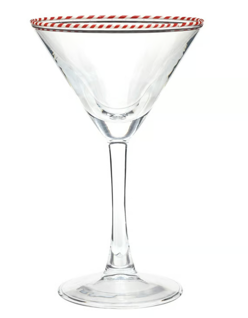 SANTA BARBARA PEPPERMINT TWIST MARTINI GLASS