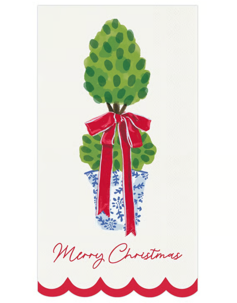 SANTA BARBARA GUEST NAPKINS-CHRISTMAS TOPIARY