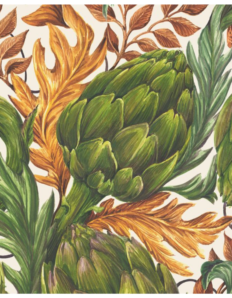 HESTER & COOK AUTUMNAL ARTICHOKES COCKTAIL NAPKINS- PACK/20
