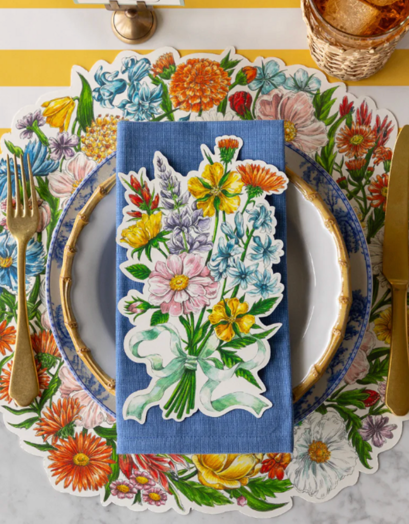 HESTER & COOK DIE-CUT WILDFLOWER WREATH PLACEMATS SET/12
