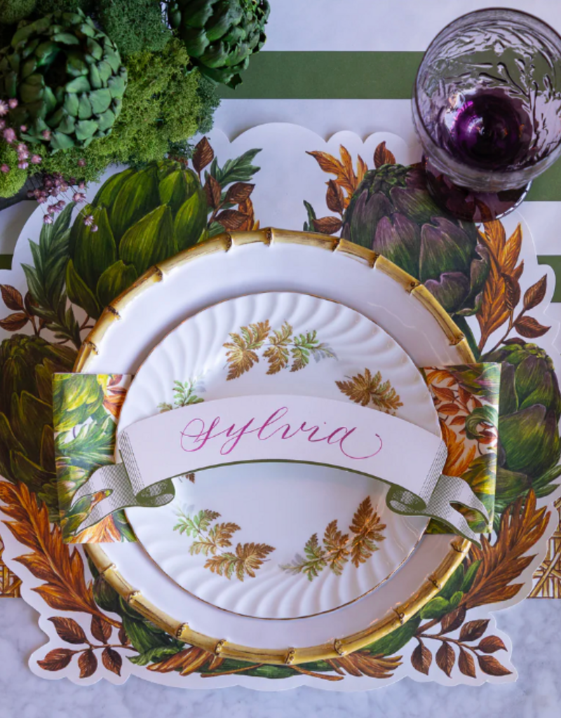 HESTER & COOK DIE-CUT ARTICHOKE WREATH PLACEMATS SET/12