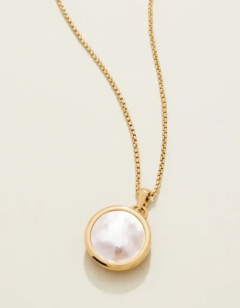 SP PETITE PHOTO LOCKET ROUND NECKLACE 18'' MOTHER-OF-PEARL