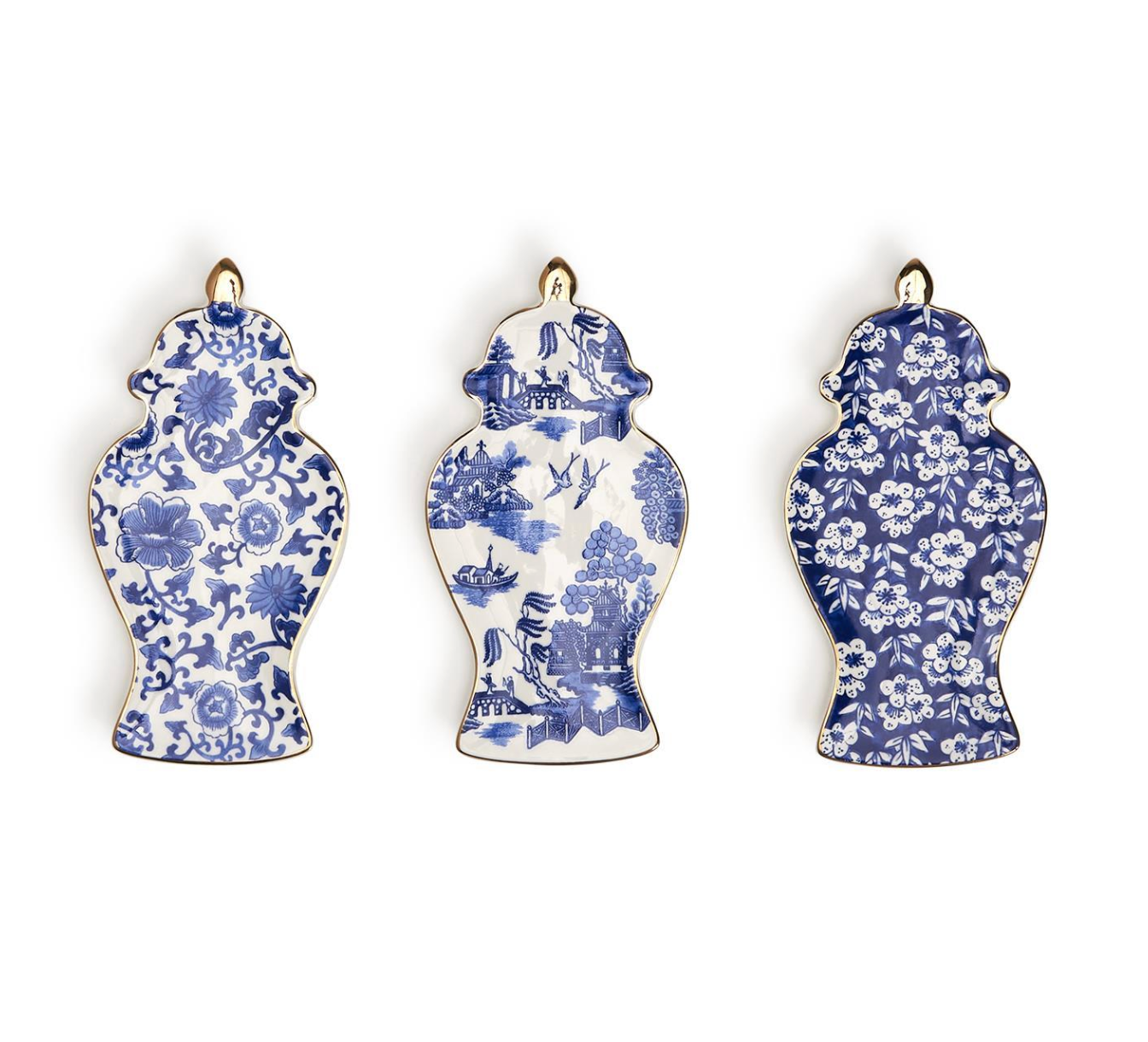 TWO'S COMPANY GINGER JAR TRINKET TRAYS