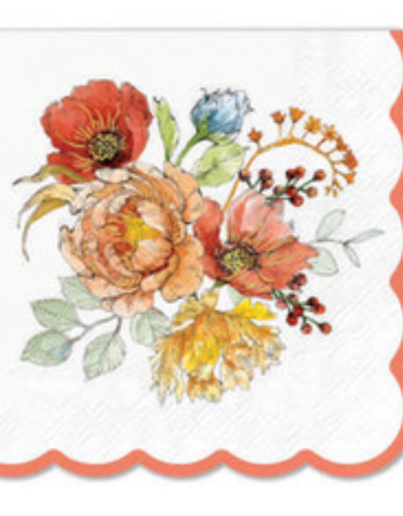 STUDIO OH! AUTUMN BLOOM SCALLOPED BEV NAPKIN